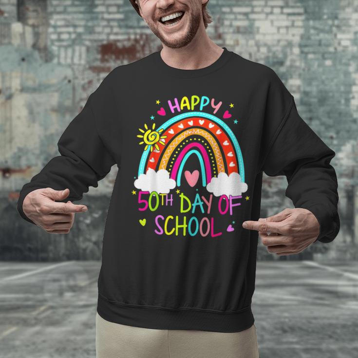 Happy 50th Days Of School Rainbow Teacher 50 Days Smarter Unisex Sweatshirt, gift for family, gift for coworker Happy 50th Days Of School Rainbow Teacher 50 Days Smarter Unisex Sweatshirt, gift for family, gift for coworker