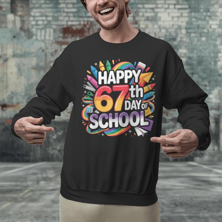 Happy 67 Days Of School Meme 100 Day Of School Teacher 6 7 Unisex Sweatshirt, gift for family, gift for coworker