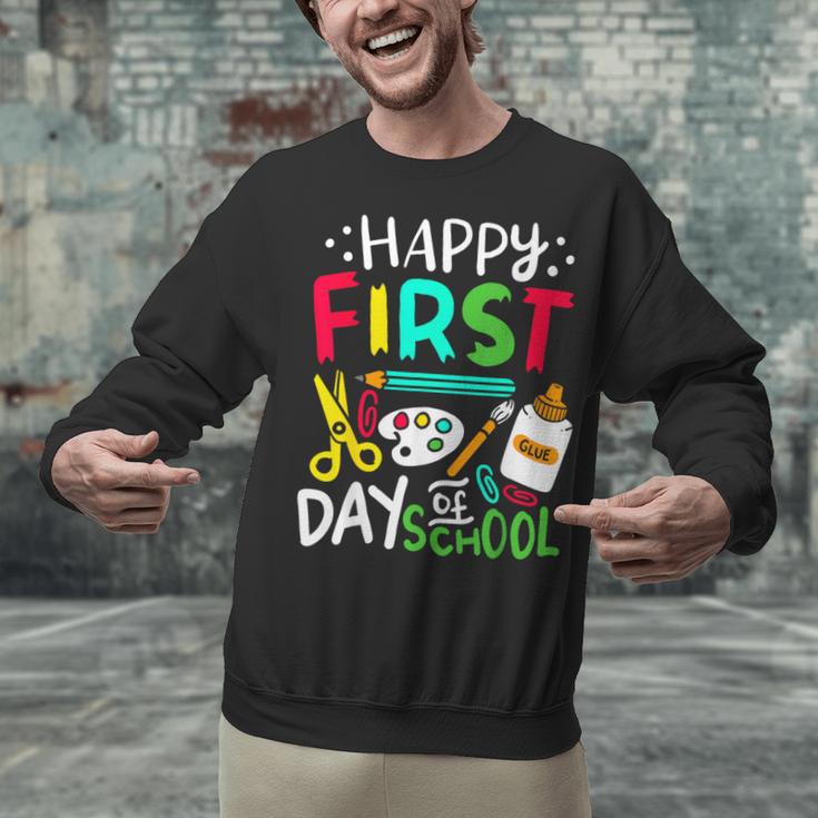 Happy First Day Of School Teacher Back To School Student Unisex Sweatshirt, gift for family, gift for coworker