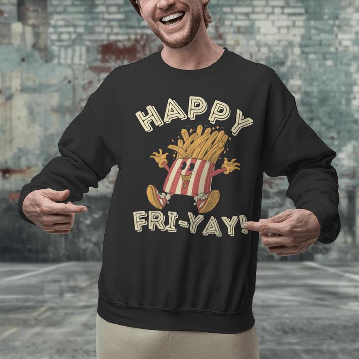 Happy Fri Yay Retro French Fries Friday Lovers Fun Teacher Unisex Sweatshirt, gift for family, gift for coworker Happy Fri Yay Retro French Fries Friday Lovers Fun Teacher Unisex Sweatshirt, gift for family, gift for coworker
