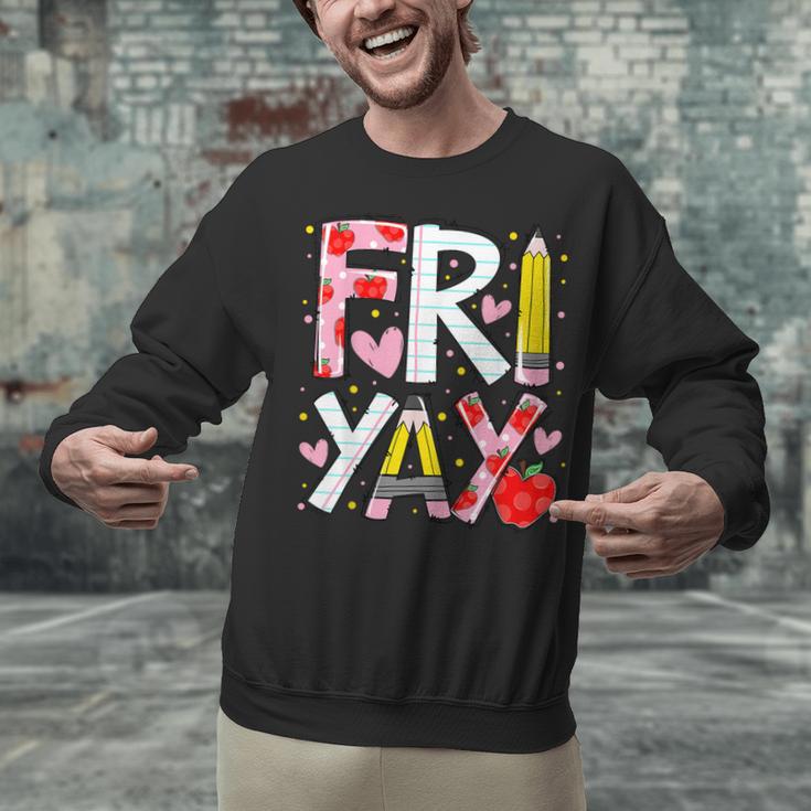 Happy Fri-Yay Teacher Back To School Friday Lovers Unisex Sweatshirt, gift for family, gift for coworker Happy Fri-Yay Teacher Back To School Friday Lovers Unisex Sweatshirt, gift for family, gift for coworker