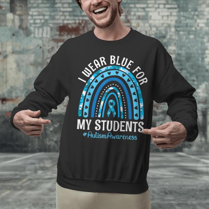 Happy Teacher I Wear Blue For My Students Autism Awareness Unisex Sweatshirt, gift for family, gift for coworker Happy Teacher I Wear Blue For My Students Autism Awareness Unisex Sweatshirt, gift for family, gift for coworker