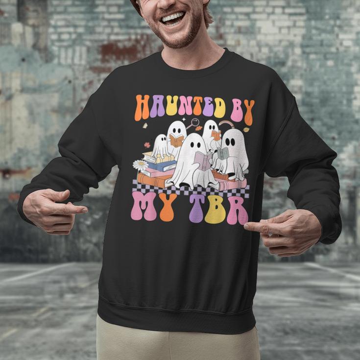 Haunted By My TBR Cute Ghosts Book Reading Teacher Halloween Unisex Sweatshirt, gift for family, gift for coworker