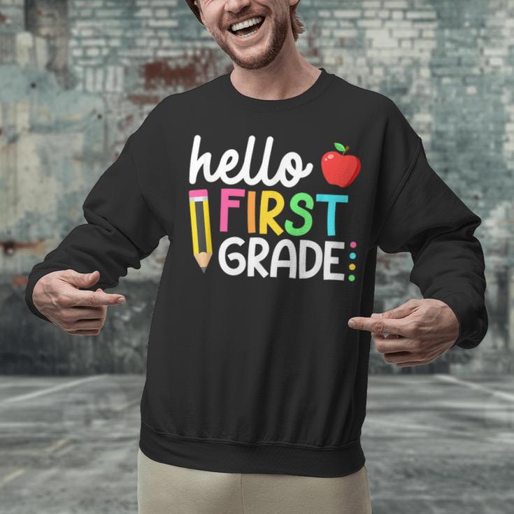 Hello First Grade Team 1st Grade Back To School Teacher Kids Unisex Sweatshirt, First Grade Teacher Sweatshirts, gift for family, gift for coworker Hello First Grade Team 1st Grade Back To School Teacher Kids Unisex Sweatshirt, First Grade Teacher Sweatshirts, gift for family, gift for coworker