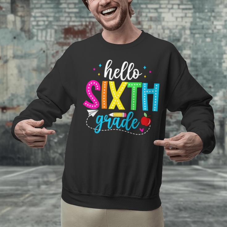 Hello Sixth Grade Cute Back To School 6th Grade Teacher Kids Unisex Sweatshirt, gift for family, gift for coworker Hello Sixth Grade Cute Back To School 6th Grade Teacher Kids Unisex Sweatshirt, gift for family, gift for coworker