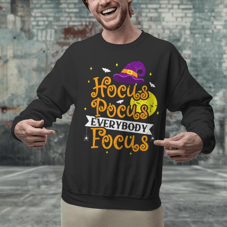 Hocus Pocus Everybody Focus Halloween Teacher Men Women Kids Unisex Sweatshirt, gift for family, gift for coworker