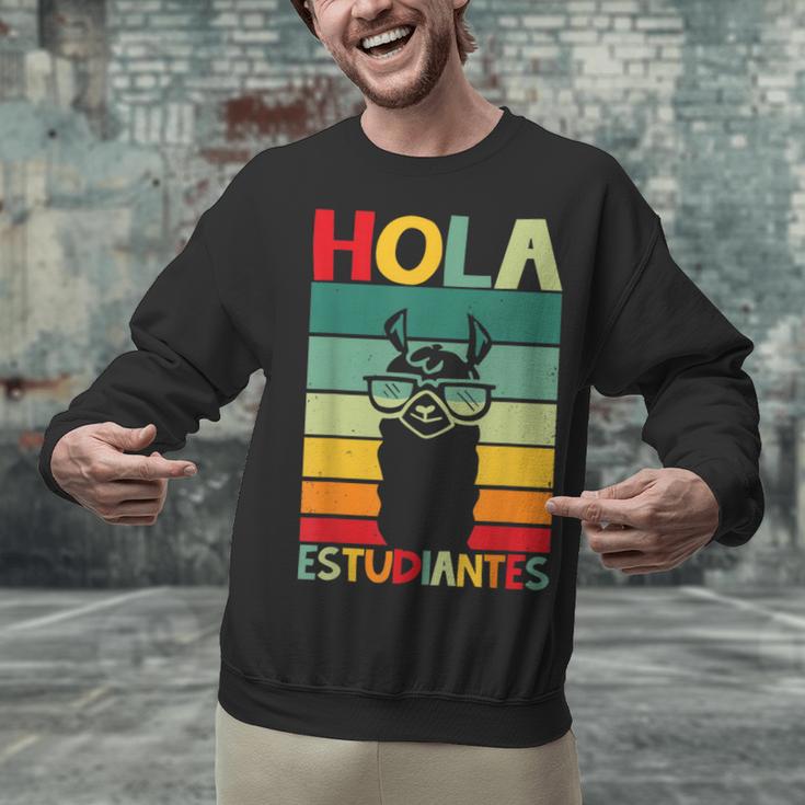 Hola Estudiantes Spanish Teacher Back To School 2025 Unisex Sweatshirt, gift for family, gift for coworker Hola Estudiantes Spanish Teacher Back To School 2025 Unisex Sweatshirt, gift for family, gift for coworker