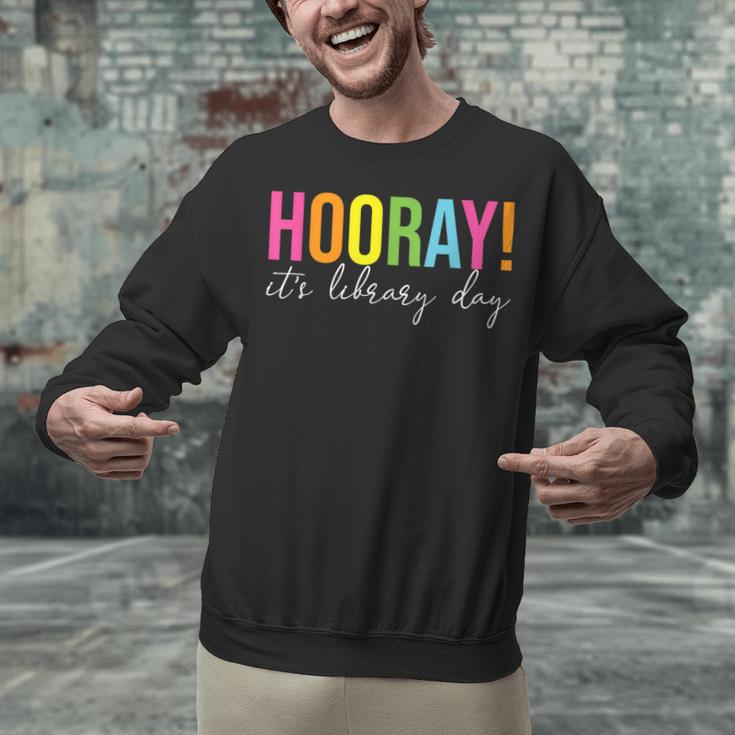Hooray It's Library Day Teacher Reader Books Back To School Unisex Sweatshirt, gift for family, gift for coworker