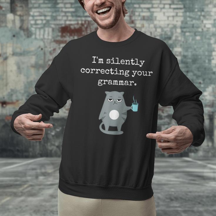 I'm Silently Correcting Your Grammar Sarcastic Teacher For Men Women Kids Unisex Sweatshirt, gift for family, gift for coworker I'm Silently Correcting Your Grammar Sarcastic Teacher For Men Women Kids Unisex Sweatshirt, gift for family, gift for coworker