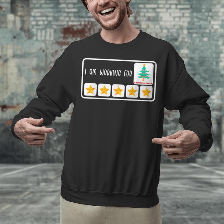 I'm Working For Christmas Break 5 Star Winter Teacher Stars Unisex Sweatshirt, gift for family, gift for coworker I'm Working For Christmas Break 5 Star Winter Teacher Stars Unisex Sweatshirt, gift for family, gift for coworker