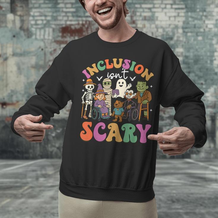Inclusion Isn't Scary Ghost Mummy Halloween SLP Sped Teacher Unisex Sweatshirt, gift for family, gift for coworker