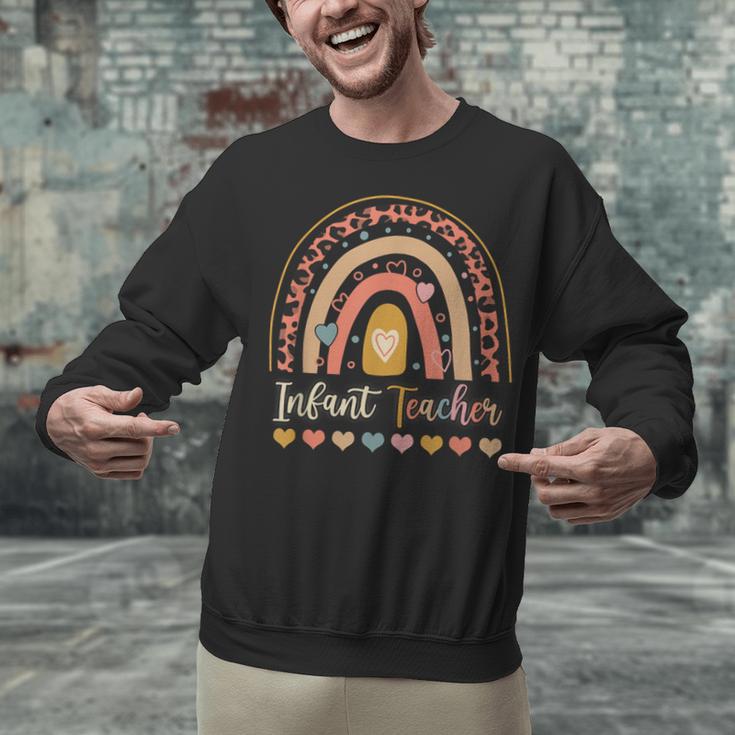 Infant Teacher Leopard Boho Rainbow Appreciation Unisex Sweatshirt, gift for family, gift for coworker