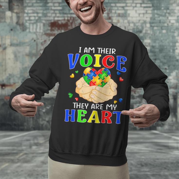 I Am Their Voice They Are My Heart Autism Awareness Teacher Unisex Sweatshirt, gift for family, gift for coworker I Am Their Voice They Are My Heart Autism Awareness Teacher Unisex Sweatshirt, gift for family, gift for coworker