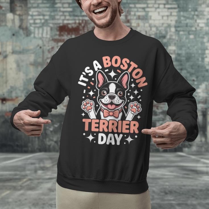 It’s A Boston Terrier Day Pet Cute Dog Lover Cartoon Unisex Sweatshirt, gift for family, gift for coworker