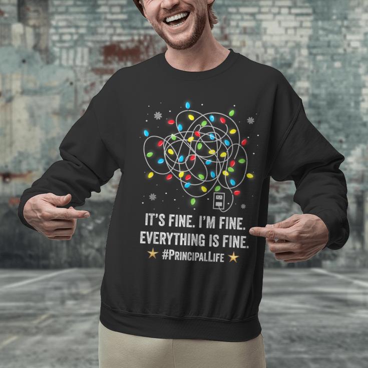 It's Fine I'm Fine Christmas Light Principal Teacher Xmas Men Women Unisex Sweatshirt, gift for family, gift for coworker It's Fine I'm Fine Christmas Light Principal Teacher Xmas Men Women Unisex Sweatshirt, gift for family, gift for coworker