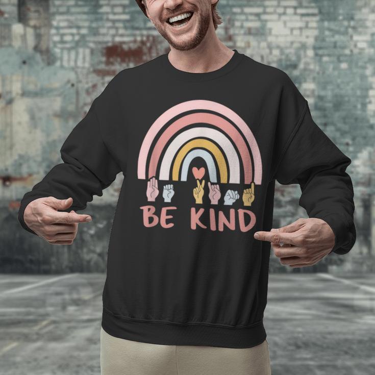 Be Kind ASL Sign Language Deaf SPED Teacher Kids Men Women Unisex Sweatshirt, gift for family, gift for coworker
