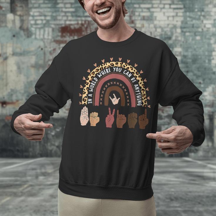 Be Kind Hand-Talking Teacher Artist ASL Unisex Sweatshirt, gift for family, gift for coworker Be Kind Hand-Talking Teacher Artist ASL Unisex Sweatshirt, gift for family, gift for coworker
