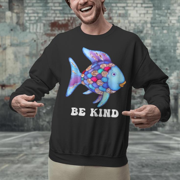 Be Kind Rainbow Fish Teacher Life Teaching Back To School Unisex Sweatshirt, gift for family, gift for coworker