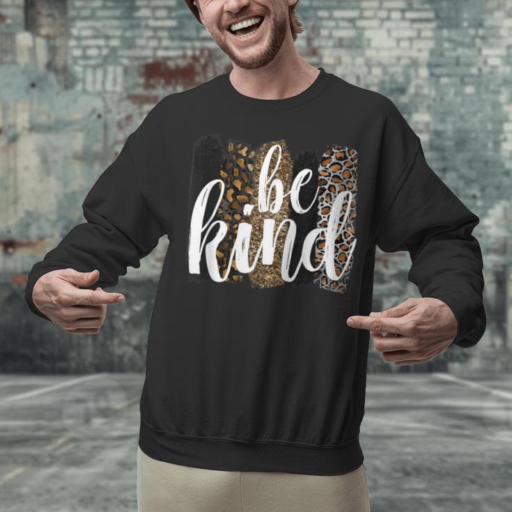 Be Kind Women Inspirational Teacher Animal Print Unisex Sweatshirt, gift for family, gift for coworker