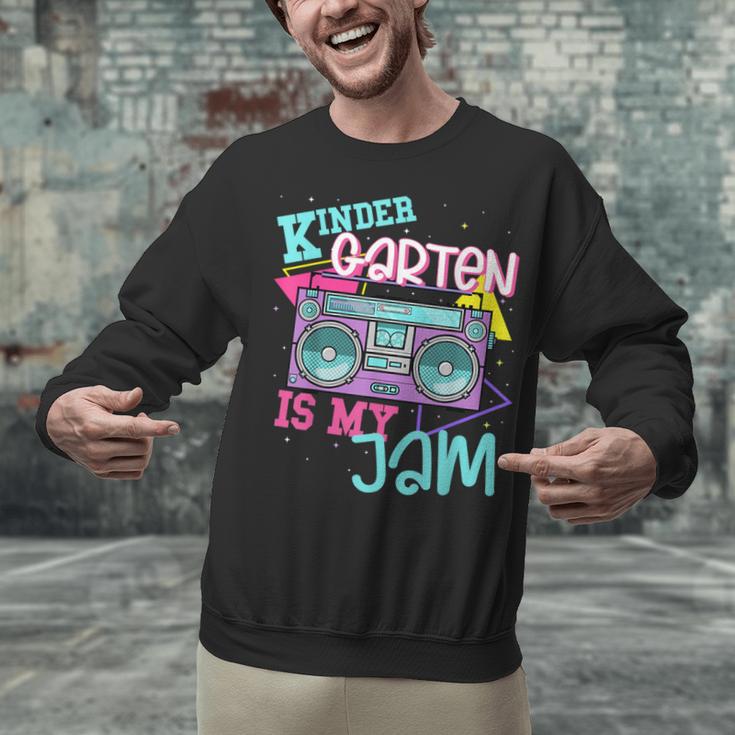 Kindergarten Is My Jam Cute Teacher Shirt 80's 90's Styl Unisex Sweatshirt, gift for family, gift for coworker Kindergarten Is My Jam Cute Teacher Shirt 80's 90's Styl Unisex Sweatshirt, gift for family, gift for coworker
