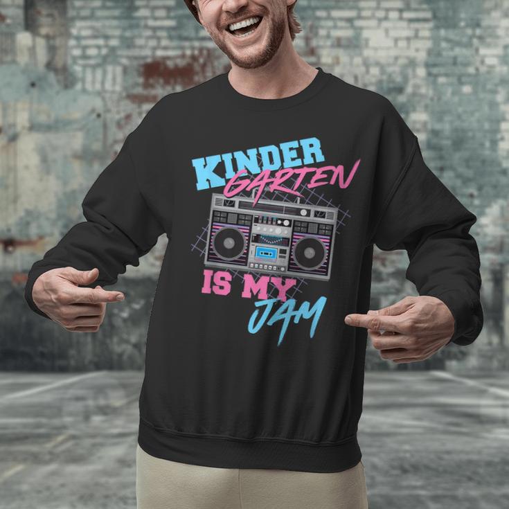 Kindergarten Is My Jam Vintage 80s Boombox Teacher Student Unisex Sweatshirt, gift for family, gift for coworker