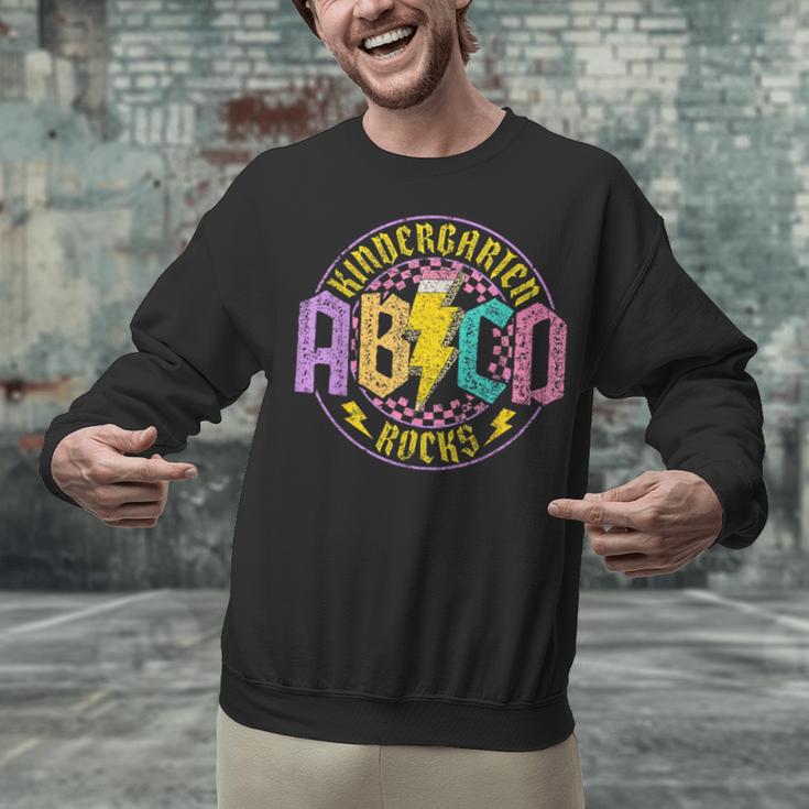 Kindergarten Rocks ABCD Back To School Rock Teacher Unisex Sweatshirt, gift for family, gift for coworker
