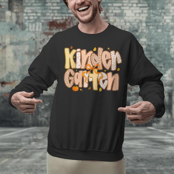 Kindergarten Teacher Fall Pumpkin Autumn Cute Unisex Sweatshirt, gift for family, gift for coworker Kindergarten Teacher Fall Pumpkin Autumn Cute Unisex Sweatshirt, gift for family, gift for coworker