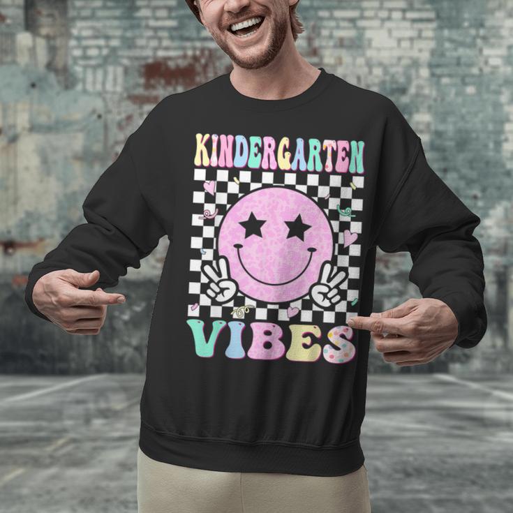 Kindergarten Vibes First Day Of School Kindergarten Teacher Unisex Sweatshirt, gift for family, gift for coworker Kindergarten Vibes First Day Of School Kindergarten Teacher Unisex Sweatshirt, gift for family, gift for coworker