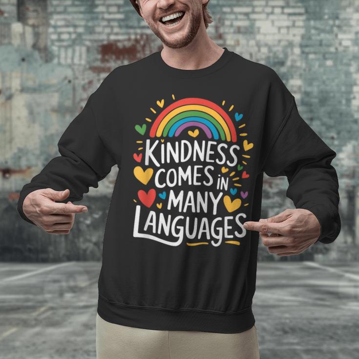 Kindness Comes In Many Languages ESL English Teacher Unisex Sweatshirt, Esl Teacher Sweatshirts, English Teacher Sweatshirts, gift for family, gift for coworker Kindness Comes In Many Languages ESL English Teacher Unisex Sweatshirt, Esl Teacher Sweatshirts, English Teacher Sweatshirts, gift for family, gift for coworker