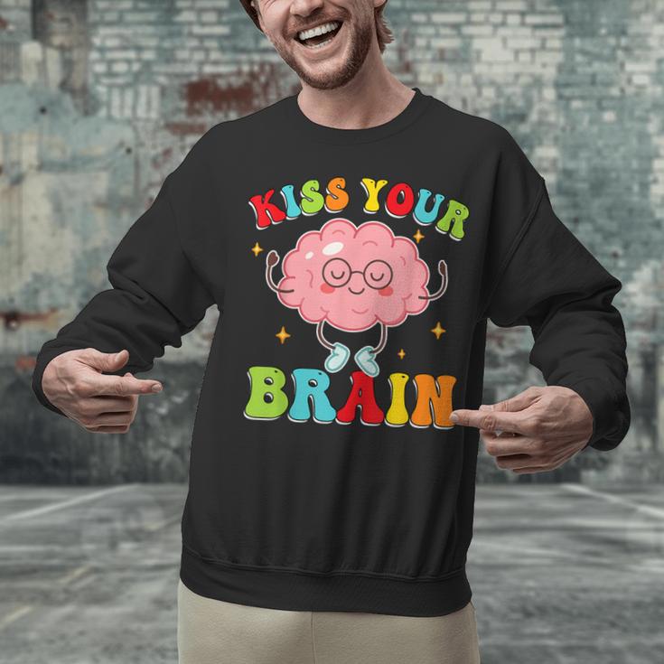Kiss Your Brain Calm Mindset Teacher Kids Boys Girls Women Unisex Sweatshirt, gift for family, gift for coworker Kiss Your Brain Calm Mindset Teacher Kids Boys Girls Women Unisex Sweatshirt, gift for family, gift for coworker