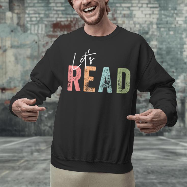Let's Read Book Nerd Reading Book Lover Librarian Teacher Unisex Sweatshirt, gift for family, gift for coworker