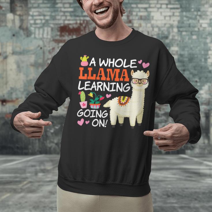 Llama Learning T Shirt Teachers Students Alpaca Lovers Unisex Sweatshirt, gift for family, gift for coworker Llama Learning T Shirt Teachers Students Alpaca Lovers Unisex Sweatshirt, gift for family, gift for coworker