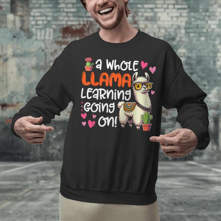 Llama Learning Teachers Students Alpaca Lover Back To School Unisex Sweatshirt, gift for family, gift for coworker Llama Learning Teachers Students Alpaca Lover Back To School Unisex Sweatshirt, gift for family, gift for coworker