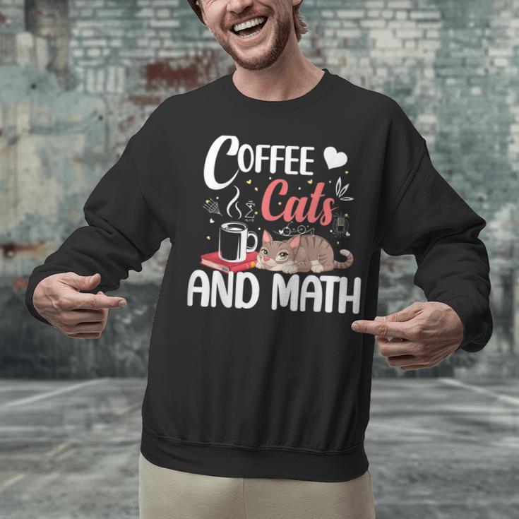 I Love Math Cats And Coffee Heart Mathematics Teacher Unisex Sweatshirt, gift for family, gift for coworker