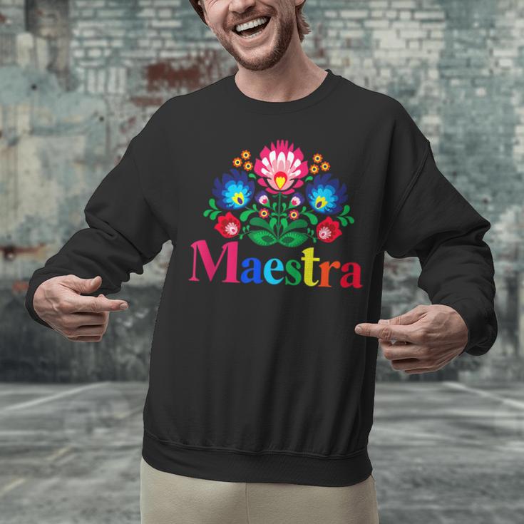 Maestra Proud Spanish Teacher Bilingual Teacher Latina Unisex Sweatshirt, gift for family, gift for coworker
