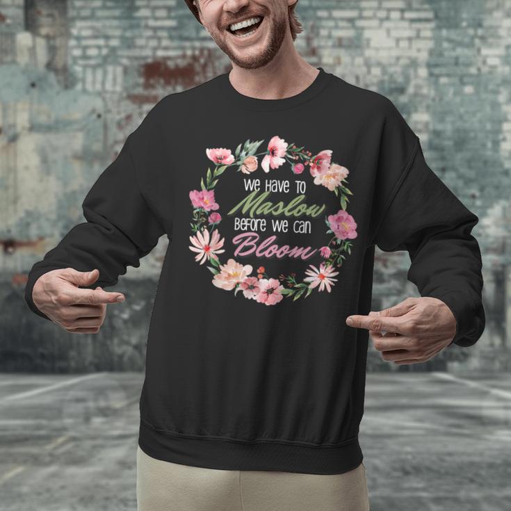 Maslow Before Blooms SPED Teacher School Psychologist Retro Men Women Unisex Sweatshirt, gift for family, gift for coworker Maslow Before Blooms SPED Teacher School Psychologist Retro Men Women Unisex Sweatshirt, gift for family, gift for coworker