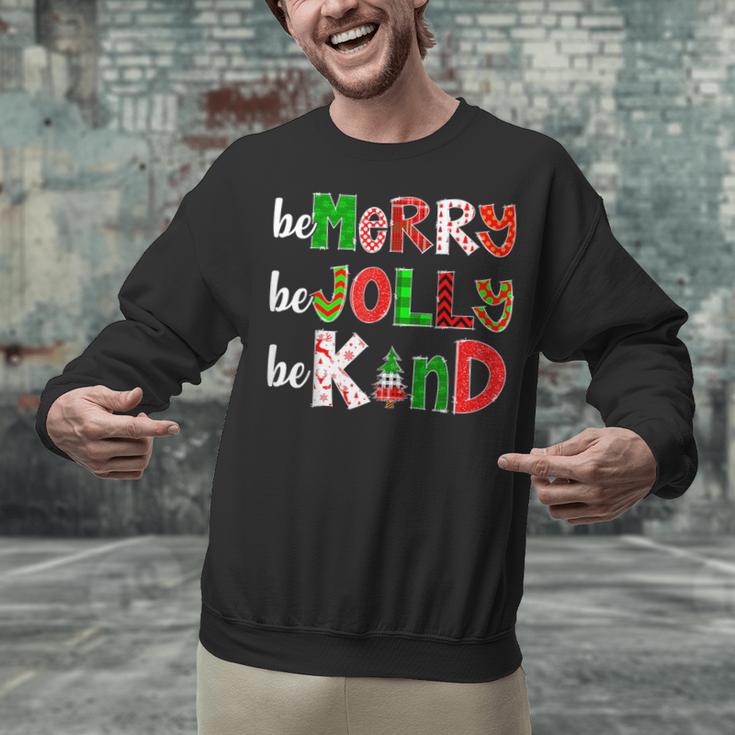 Be Merry Be Jolly Be Kind Merry Christmas Teacher Xmas Pjs Unisex Sweatshirt, gift for family, gift for coworker