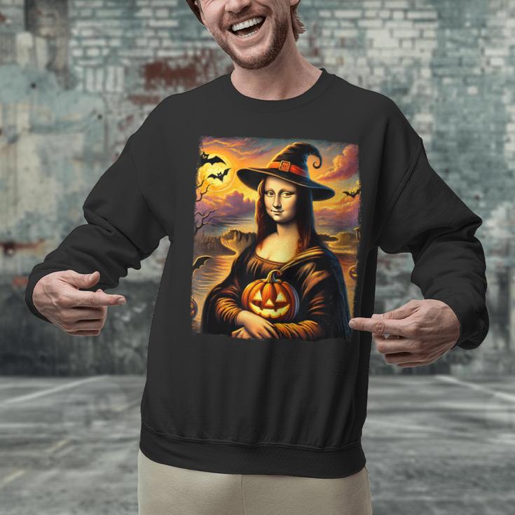 Mona Lisa Pumpkin Halloween Art Teacher Witchy Women Kids Unisex Sweatshirt, gift for family, gift for coworker