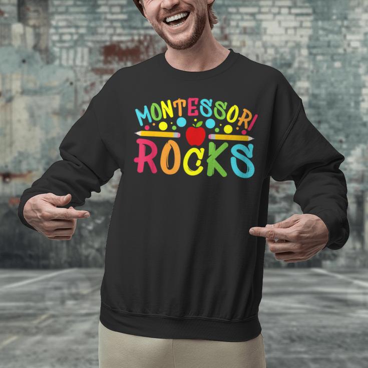 Montessori Rocks Montessori Teacher Back To School Unisex Sweatshirt, gift for family, gift for coworker Montessori Rocks Montessori Teacher Back To School Unisex Sweatshirt, gift for family, gift for coworker