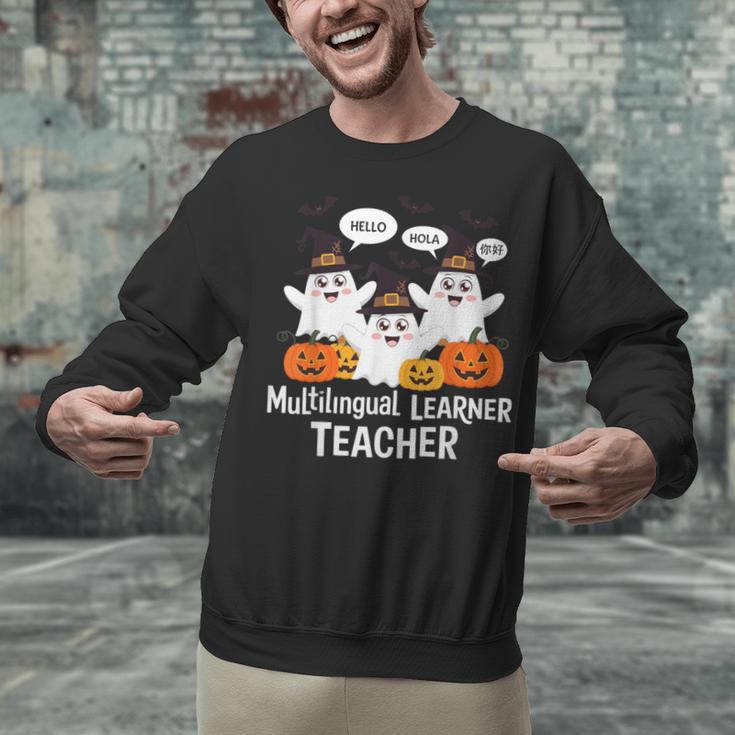 Multilingual Learner Teacher Spooky Halloween ESL Teacher Unisex Sweatshirt, Esl Teacher Sweatshirts, gift for family, gift for coworker Multilingual Learner Teacher Spooky Halloween ESL Teacher Unisex Sweatshirt, Esl Teacher Sweatshirts, gift for family, gift for coworker