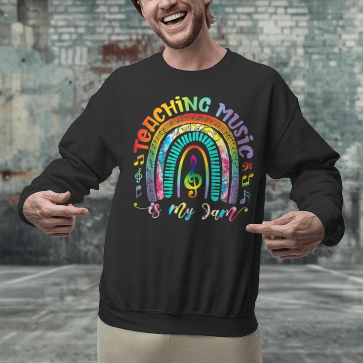Musical Teacher Teaching Music Is My Jam Rainbow Tie Dye Unisex Sweatshirt, gift for family, gift for coworker Musical Teacher Teaching Music Is My Jam Rainbow Tie Dye Unisex Sweatshirt, gift for family, gift for coworker