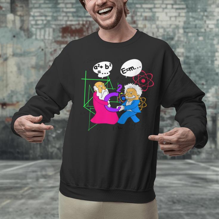 Nerdy Pythagoras Fighting Over C Squared Math Teacher Unisex Sweatshirt, gift for family, gift for coworker