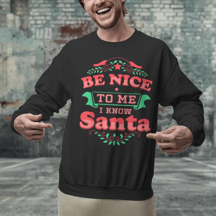 Be Nice To Me I Know Santa Teacher Christmas Men Women Unisex Sweatshirt, gift for family, gift for coworker Be Nice To Me I Know Santa Teacher Christmas Men Women Unisex Sweatshirt, gift for family, gift for coworker