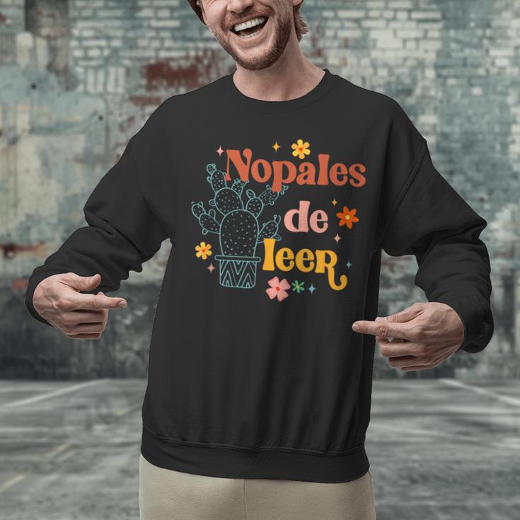 Nopales De Leer Spanish Teacher Maestra Cactus Bilingual Unisex Sweatshirt, gift for family, gift for coworker