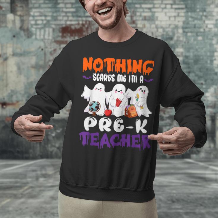 Nothing Scares Me I'm A Pre-K Teacher Halloween Ghosts Unisex Sweatshirt, gift for family, gift for coworker