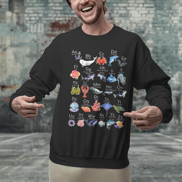 Ocean Animals Alphabet Cute Sea Life ABC Marine Kids Teacher Unisex Sweatshirt, gift for family, gift for coworker