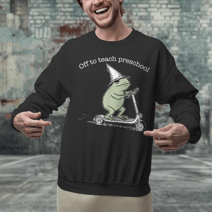 Off To Teach Preschool Pre-K Teacher Back To School Frog Unisex Sweatshirt, gift for family, gift for coworker Off To Teach Preschool Pre-K Teacher Back To School Frog Unisex Sweatshirt, gift for family, gift for coworker