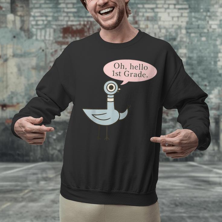 Oh Hello First Graders Cute Pigeon 1st Grade Teacher Unisex Sweatshirt, First Grade Teacher Sweatshirts, gift for family, gift for coworker Oh Hello First Graders Cute Pigeon 1st Grade Teacher Unisex Sweatshirt, First Grade Teacher Sweatshirts, gift for family, gift for coworker