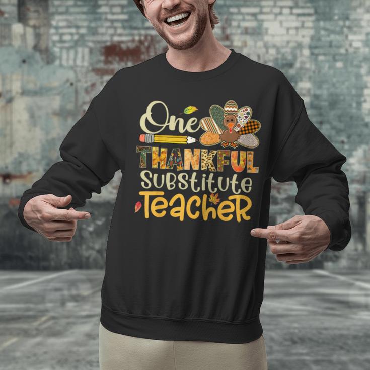 One Thankful Substitute Teacher Turkey Leopard Thanksgiving For Men Women Unisex Sweatshirt, gift for family, gift for coworker One Thankful Substitute Teacher Turkey Leopard Thanksgiving For Men Women Unisex Sweatshirt, gift for family, gift for coworker