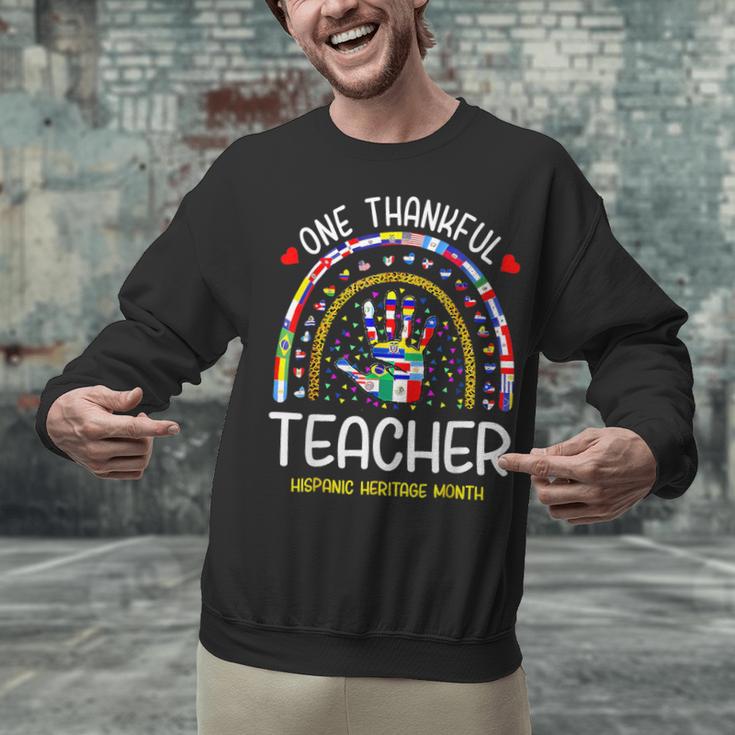 One Thankful Teacher Hispanic Heritage Month Countries Flags Unisex Sweatshirt, gift for family, gift for coworker One Thankful Teacher Hispanic Heritage Month Countries Flags Unisex Sweatshirt, gift for family, gift for coworker